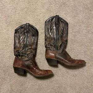 Vintage Dan Post Snakeskin Boots